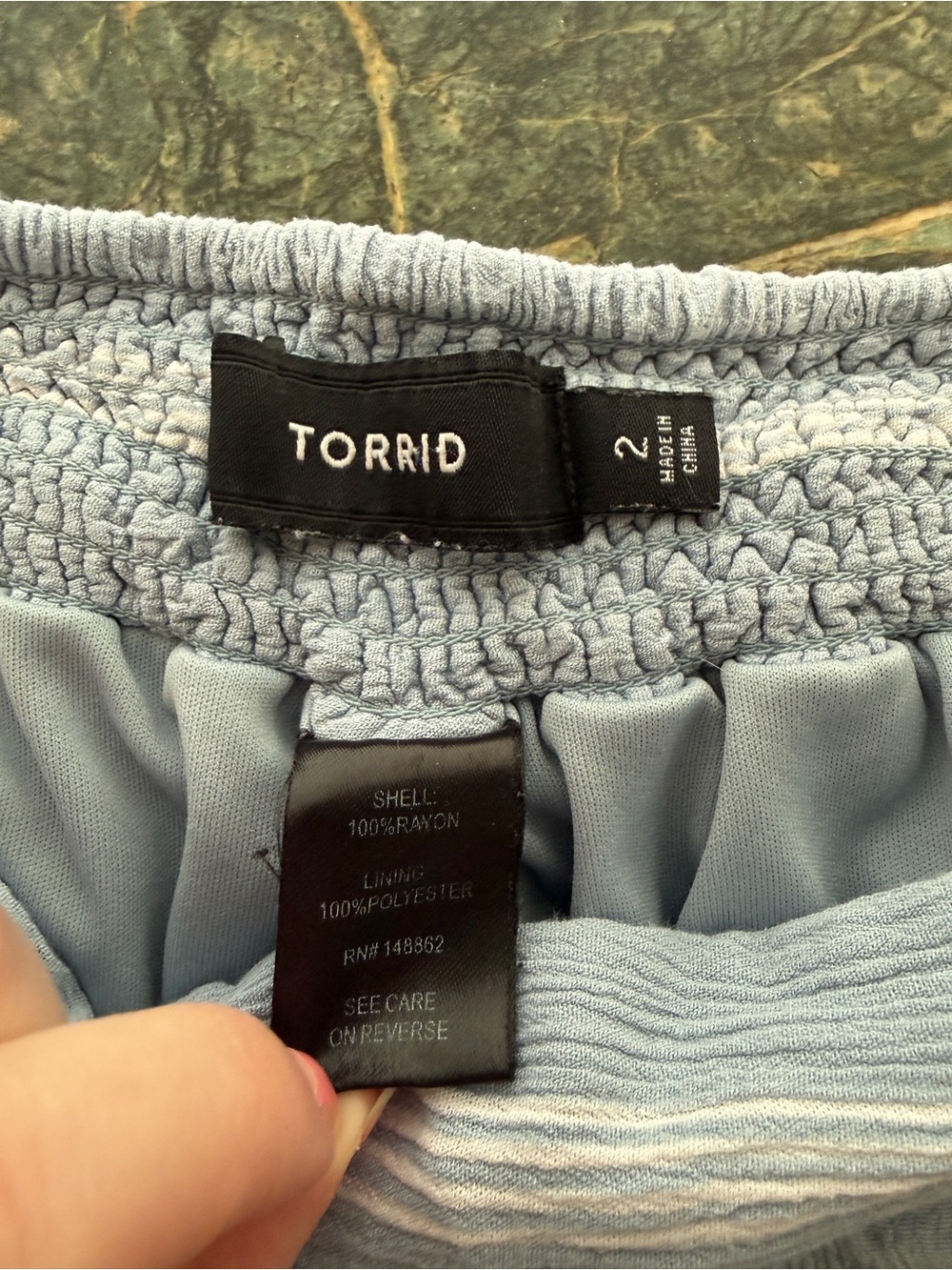 Torrid Flowy Striped Summer Shorts Light Blue Cotton Soft Comfy Size 2